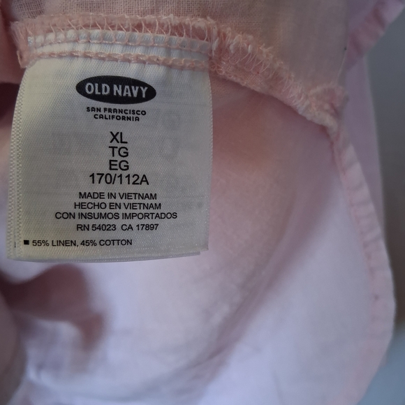 Old Navy Soft Pink Linen-Cotton Shirt - Picture 4 of 5